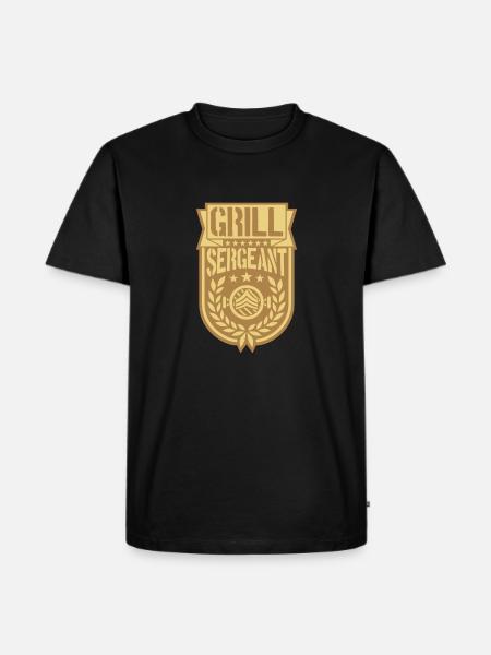 Grill Sergeant cool laurel wreath - Men's Premium Organic T-Shirt - black