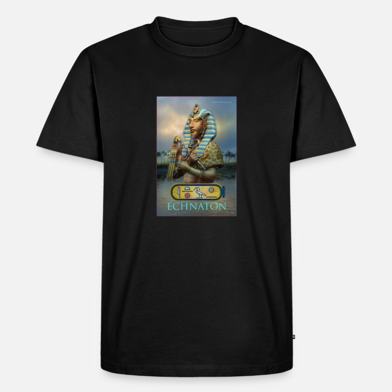 ECHNATON - Männer Premium Bio T-Shirt - Schwarz
