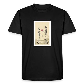 Affiche - Je te donne mon cœur - Saint-Valentin - T-shirt Premium bio Homme - noir - Devant - Nico (187cm)