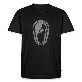 Silhouette grimpante en mousqueton - T-shirt Premium bio Homme - noir - Devant - Nico (187cm)