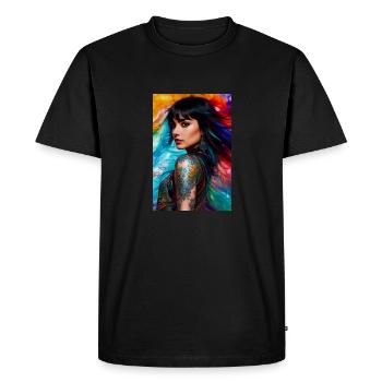 Colorful Beauty 12 - Men's Premium Organic T-Shirt - black - Front - Nico (187cm)