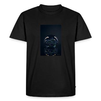 Bulles dans une bulle chrome 1 - T-shirt Premium bio Homme - noir - Devant - Nico (187cm)