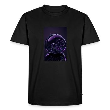 Bulles dans une bulle magenta 2 - T-shirt Premium bio Homme - noir - Devant - Nico (187cm)