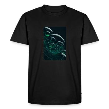 Bulles dans une bulle verte 2 - T-shirt Premium bio Homme - noir - Devant - Nico (187cm)