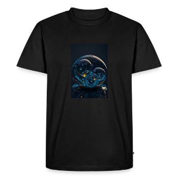 Bulles dans une bulle néon 2 - T-shirt Premium bio Homme - noir - Devant - Nico (187cm)