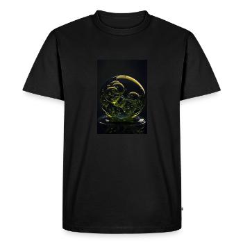 Bulles dans un blister jaune 2 - T-shirt Premium bio Homme - noir - Devant - Nico (187cm)