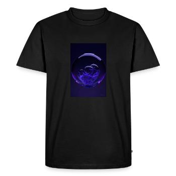 Nuages dans une bulle violette3 - T-shirt Premium bio Homme - noir - Devant - Nico (187cm)