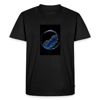 Nuages dans une bulle néon 1 - T-shirt Premium bio Homme - noir - Devant - Nico (187cm)
