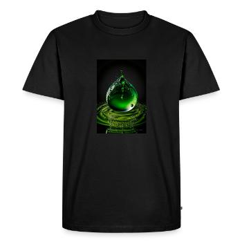 Drops green 2 - Men's Premium Organic T-Shirt - black - Front - Nico (187cm)