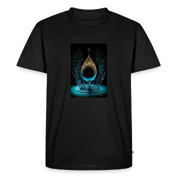 Goutte cyan 4 - T-shirt Premium bio Homme - noir - Devant - Nico (187cm)
