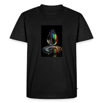 Drop rainbow 3 - Men's Premium Organic T-Shirt - black - Front - Nico (187cm)