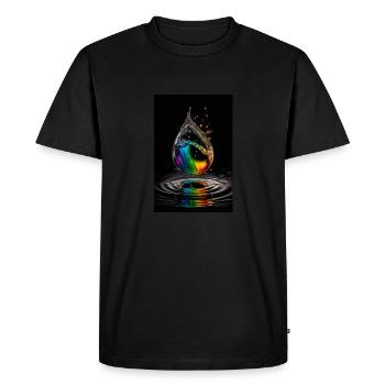 Drop rainbow 2 - Men's Premium Organic T-Shirt - black - Front - Nico (187cm)