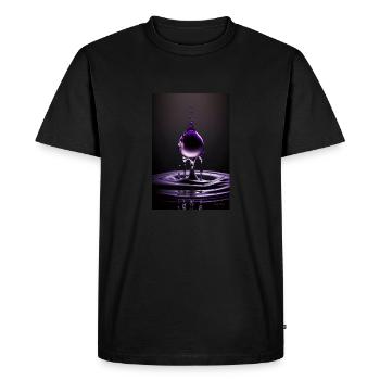 Drops purple 3 - Men's Premium Organic T-Shirt - black - Front - Nico (187cm)