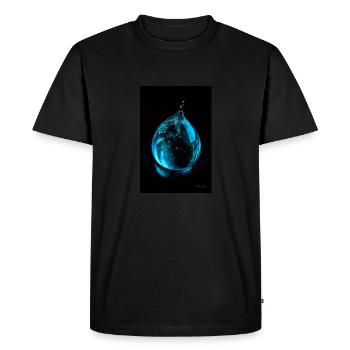 Drops cyan 5 - Men's Premium Organic T-Shirt - black - Front - Nico (187cm)