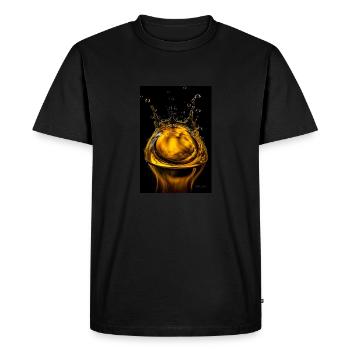 Drops yellow 5 - Men's Premium Organic T-Shirt - black - Front - Nico (187cm)