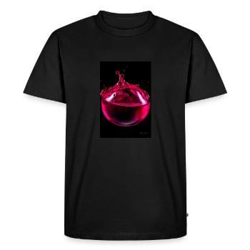 Drops magenta 6 - Men's Premium Organic T-Shirt - black - Front - Nico (187cm)