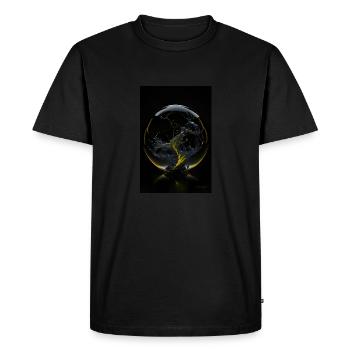 Kaos dans une bulle jaune 3 - T-shirt Premium bio Homme - noir - Devant - Nico (187cm)