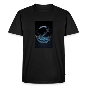 Kaos in a bubble chrome 2 - Men's Premium Organic T-Shirt - black - Front - Nico (187cm)