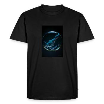 Kaos in a bubble cyan 2 - Men's Premium Organic T-Shirt - black - Front - Nico (187cm)