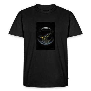 Kaos dans une bulle jaune 4 - T-shirt Premium bio Homme - noir - Devant - Nico (187cm)