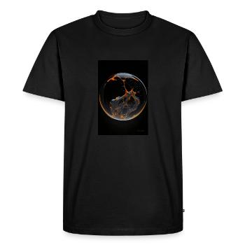 Kaos dans une bulle orange 4 - T-shirt Premium bio Homme - noir - Devant - Nico (187cm)