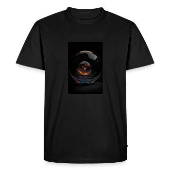 Kaos in a bubble orange 3 - Men's Premium Organic T-Shirt - black - Front - Nico (187cm)