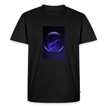 Kaos dans une bulle violette 2 - T-shirt Premium bio Homme - noir - Devant - Nico (187cm)