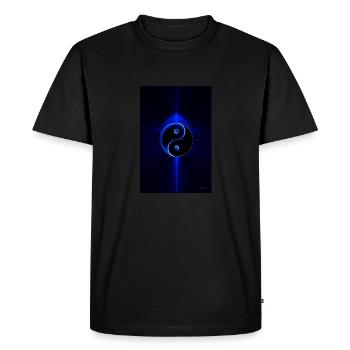 Yin Yang bleu 1 - T-shirt Premium bio Homme - noir - Devant - Nico (187cm)