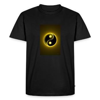 Yin Yang jaune 2 - T-shirt Premium bio Homme - noir - Devant - Nico (187cm)