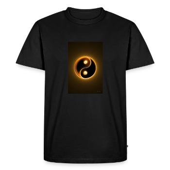 Yin Yang orange 2 - T-shirt Premium bio Homme - noir - Devant - Nico (187cm)