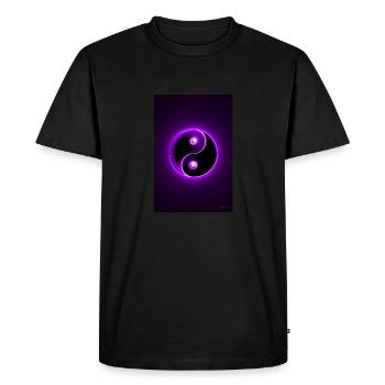 Yin Yang violet 2 - T-shirt Premium bio Homme - noir - Devant - Nico (187cm)
