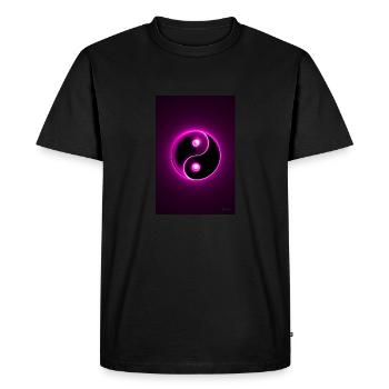 Yin Yang magenta 2 - T-shirt Premium bio Homme - noir - Devant - Nico (187cm)