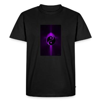 Yin Yang violet 1 - T-shirt Premium bio Homme - noir - Devant - Nico (187cm)