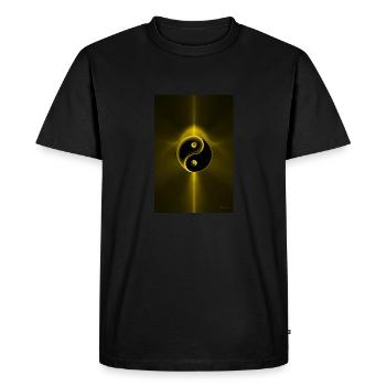 Yin Yang jaune 1 - T-shirt Premium bio Homme - noir - Devant - Nico (187cm)