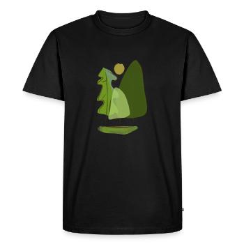 Forêt verte - T-shirt Premium bio Homme - noir - Devant - Nico (187cm)