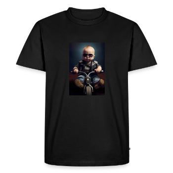 Bébé motard - T-shirt Premium bio Homme - noir - Devant - Nico (187cm)