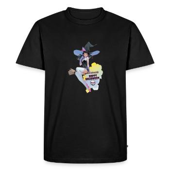 Joyeux Helloween Witch - T-shirt Premium bio Homme - noir - Devant - Nico (187cm)