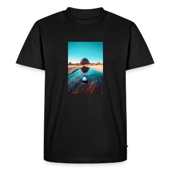 Round - Men's Premium Organic T-Shirt - black - Front - Nico (187cm)