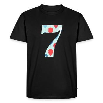 7th anniversary balloon - Men's Premium Organic T-Shirt - black - Front - Nico (187cm)