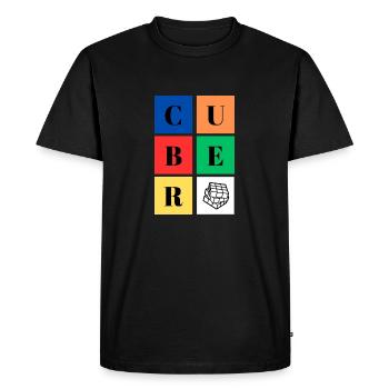 Cuber Square - Men's Premium Organic T-Shirt - black - Front - Nico (187cm)