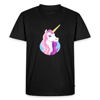 Licorne arc-en-ciel Licorne Cheval arc-en-ciel LGBTQ 5 - T-shirt Premium bio Homme - noir - Devant - Nico (187cm)