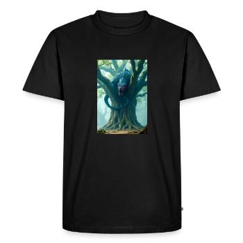 Le ragon de Nidhöggr ronge les racines d’Yggdrasil - T-shirt Premium bio Homme - noir - Devant - Nico (187cm)