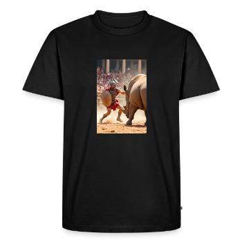L’acier rencontre la corne, la tempête slave arrête le tonnerre romain - T-shirt Premium bio Homme - noir - Devant - Nico (187cm)