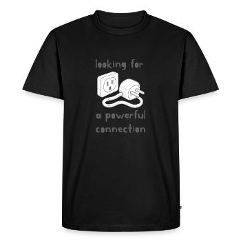 Powerful Connection – Plug & Outlet Design - Men's Premium Organic T-Shirt - black - Front - Nico (187cm)