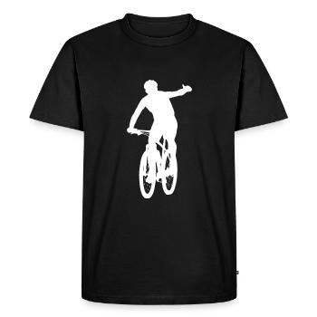 Cyclist Silhouette MTB Bike - Men's Premium Organic T-Shirt - black - Front - Nico (187cm)