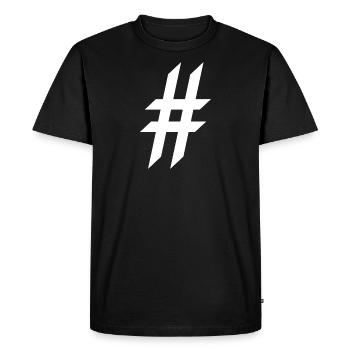 Hashtag # - T-shirt Premium bio Homme - noir - Devant - Nico (187cm)