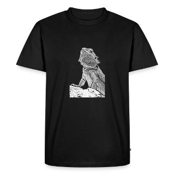 Dragon barbu le lézard - T-shirt Premium bio Homme - noir - Devant - Nico (187cm)