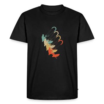 Vintage style rétro kitesurfing cerf-volant kite voile - T-shirt Premium bio Homme - noir - Devant - Nico (187cm)