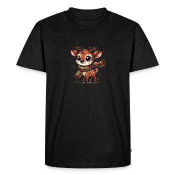 Bébés cerfs - T-shirt Premium bio Homme - noir - Devant - Nico (187cm)