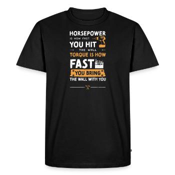 La puissance est la vitesse à laquelle vous frappez t... - T-shirt Premium bio Homme - noir - Devant - Nico (187cm)